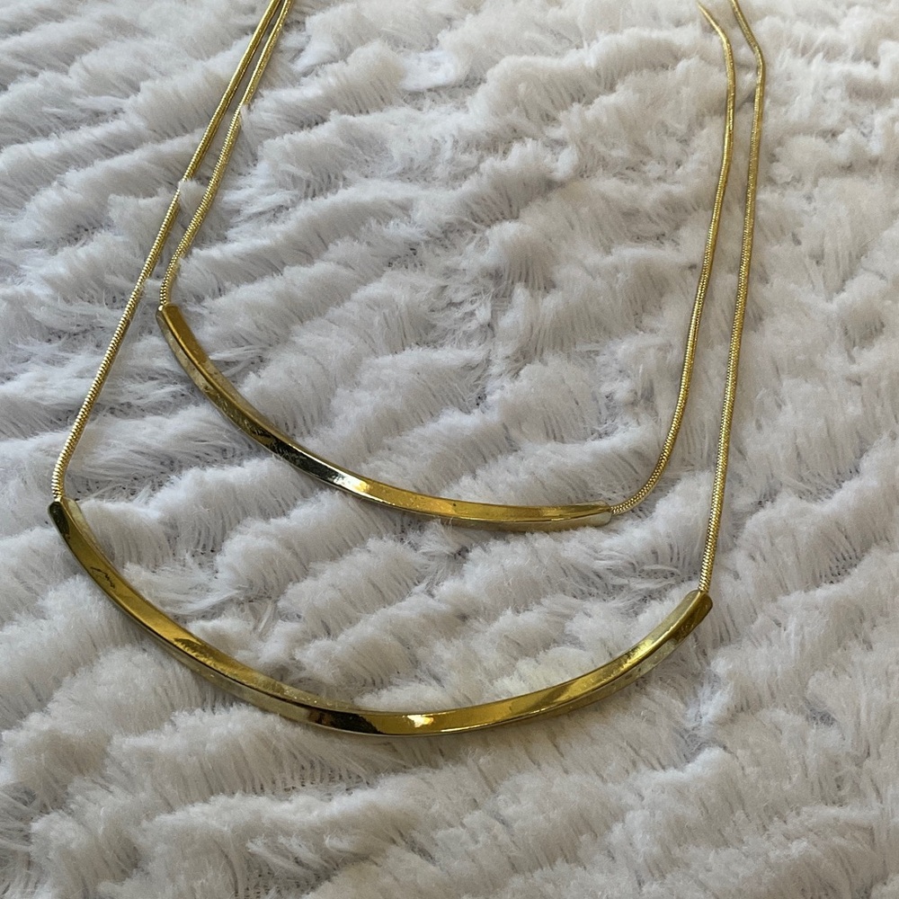Layered Gold Bar Necklace - Women Jewelry